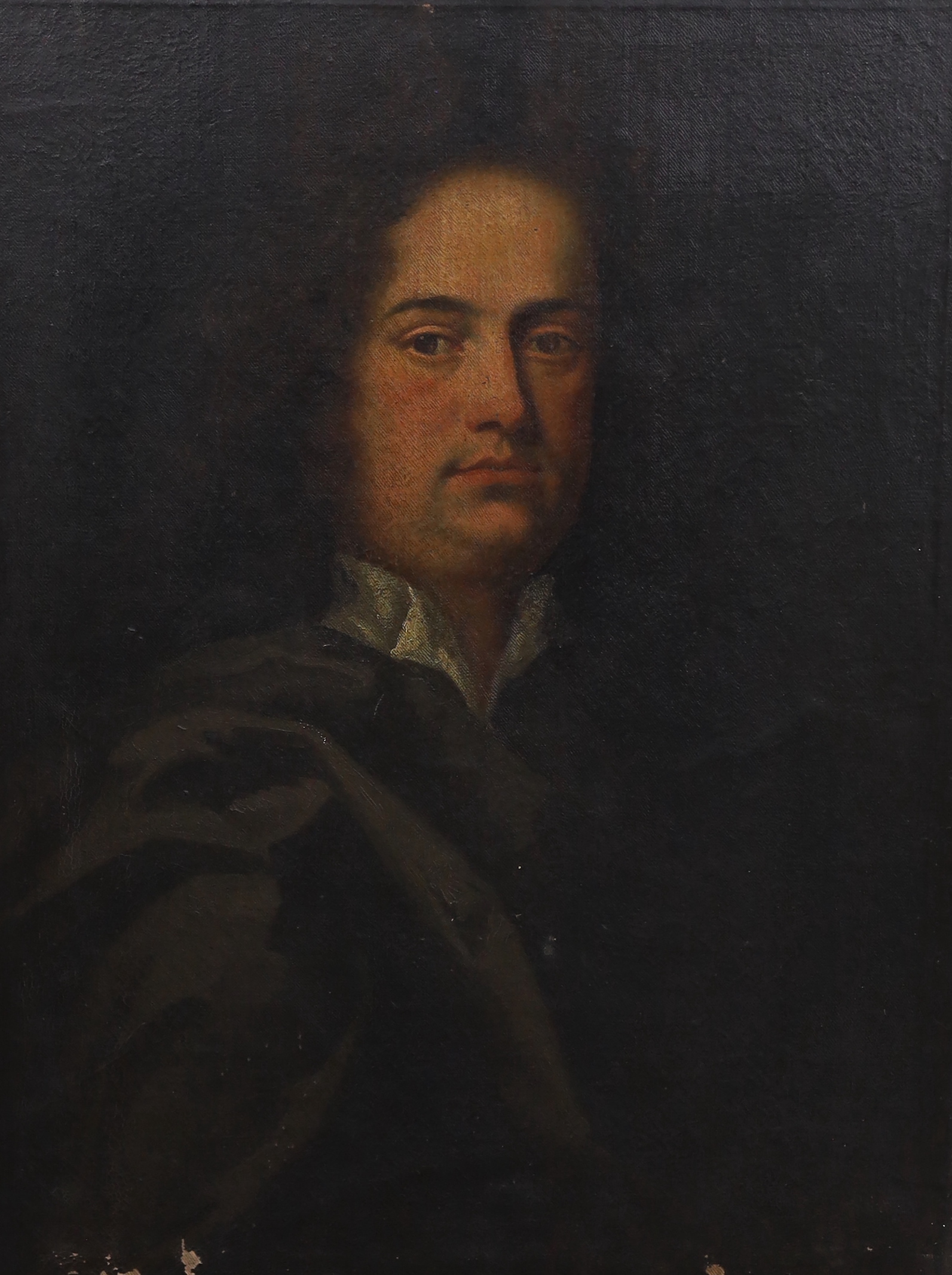 19th century English School, oil on canvas, Portrait of a gentleman in the 18th century manner, 71 x 54cm